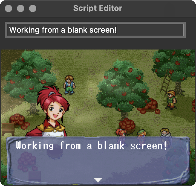 Screenshot of the UI with a single text input box and a screenshot rendered using the text that's been typed there.
